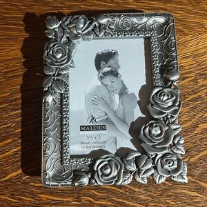 NEW Malden Ornate Rose Vine Sculptured Pewter Colored Picture Frame